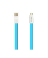 REIKO FLAT MAGNETIC GOLD PLATED MICRO USB DATA CABLE 0.7 FOOT IN BLUE - $82.04 CAD