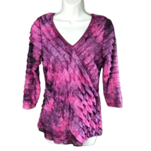 Notations Classy Cute Blouse Shirt ~ Sz S ~ Pink/Purple ~ 3/4 Sleeve  - £10.63 GBP