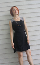 90s Black Tunic Tank Mini Dress Sleeveless Vintage Summer Casual S - $19.99