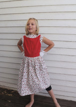 Vintage Girls Novelty Print Dress Cotton Red White Cars 50s 1950s 10 - $59.00