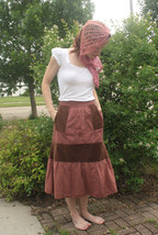 Vintage Skirt 30s 40s Casual A Line Panel Corduroy Accents 1930s 1940s XS - $45.00