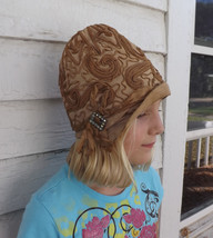 Antique Cloche Hat 20s Soutache Tan Vintage Art Deco 19 - €33,47 EUR