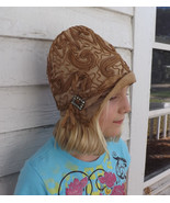 Antique Cloche Hat 20s Soutache Tan Vintage Art Deco 19 - $39.00