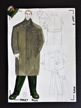 Vintage Original Perry Ellis Fashion Sketch Art W Fabric Samples Baca Mens Gb - £178.01 GBP