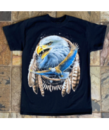 DOM-Bald Eagle T Shirt-Dream Catcher-Black-Graphic Tee-It&#39;s About The Art - $23.66 CAD