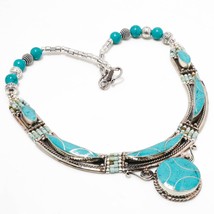 Tibetan Turquoise Bohemian Handmade Ethnic Jewelry Necklace Nepali 18&quot; SA 4465 - £19.23 GBP