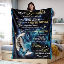 Daughter Gifts - Daughter Gifts From Dad, Daughter To My Daughter Gifts Blanket - £28.30 GBP