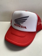 Vintage Honda Motorcycle Hat  Trucker Hat snapback Unworn Red adjustable cap  - £11.23 GBP