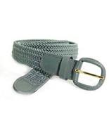 400 - GRAY NYLON BRAIDED STRETCH BELT 1.25&quot; WIDE ON SALE &amp; SIZES TO FIT ... - $18.74 CAD+