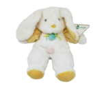 JS TOYS 11" VINTAGE WHITE &amp; YELLOW BUNNY RABBIT RATTLE STUFFED ANIMAL PL... - $61.75