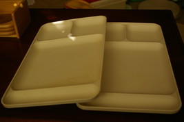 Tupperware 2 Divided Lunch Picnic Trays Almond - £8.71 GBP