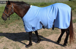 72&quot; Horse Stretchable Cotton Sheet Blanket Rug Summer Spring Winter Blue... - $39.59