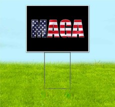 Maga American Flag 18x24 Yard Sign Corrugated Plastic Bandit Lawn Usa Trump 2024 - £22.70 GBP+