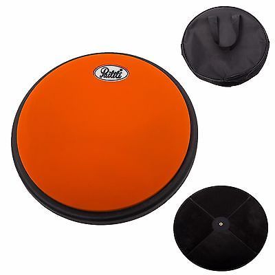 PAITITI 8 Inch Silent Practice Drum Pad Round Shape w Carrying Bag Orange Color - $19.99