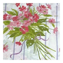 VTG Stevens Utica Twin Flat Fitted Sheet Set Pillowcase W/ Pink Flowers Percale - £36.56 GBP