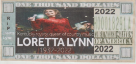 Loretta Lynn $1000 Novelty Bill Butcher Holler Coal Miners Daughter KY Legend .. - £2.32 GBP