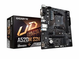 Gigabyte A520M S2H (AMD Ryzen AM4/MicroATX/4+3 Phases Digital PWM/Gigabyte Gamin - £98.40 GBP