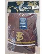  San Francisco 49&#39;ers 2pc Winter Set-Collegiate-Knit Scarf &amp; Gloves - NEW - £19.92 GBP