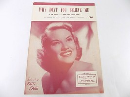 Vintage Song Sheet Music 1952 Why Don&#39;t You Believe Me Patti Page - £7.05 GBP