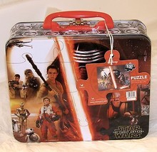 Disney&#39;s Star Wars The Force Awakens Tin Lunch Box + 100 Piece Puzzle-New (AG3) - £13.28 GBP