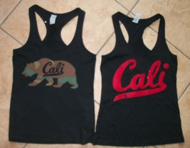 2 different womens cali tank top size small nwot black and camoflauge - $22.50