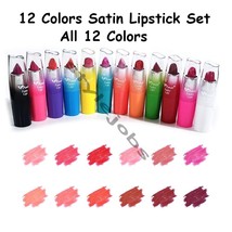 Amuse Funky Lips Ultra Smooth Soft Satin Creme Lipstick 12 Color Bulk Set - £9.47 GBP