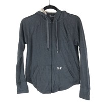Under Armour Womens Sportstyle Full Zip Hoodie Pockets Loose Gray XS - $14.49