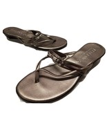 Italian Shoemakers Womens Thong Flip Flops Size 10 Silver  - $99.00