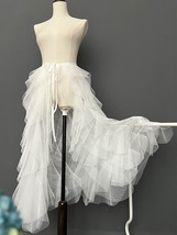 White Wedding Detachable Tulle Midi Skirt Wedding Photo Midi Layered Tutu Skirt  image 1