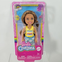 Barbie Chelsea Doll 6 inch Brunette Wearing Skirt, Cloud Print &amp; White Shoes NEW - £6.40 GBP