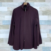 Lane Bryant Full Zip Cardigan Jacket Brown Mock Neck Womens Plus Size 18 20 - £14.80 GBP