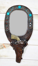 Rustic Western Cowboy Turquoise Tooled Floral Pistol Gun In Holster Hand... - $30.99