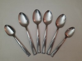 Vintage Oneida Stainless Flatware ~ OHS 77 ~ Swirl ~ 4 Soup Spoons 2 Teaspoons - £10.27 GBP