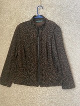 Harve Bernard Woman Animal Print Full Zip Jacket Size 1X - £25.17 GBP