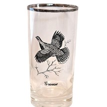 Federal Glass Sportsman 6&quot; Tumbler Game Birds GROUSE Silver Rim - $10.88