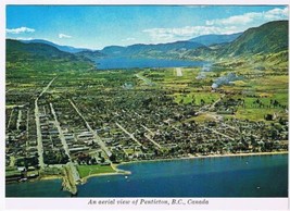 Postcard Aerial View Of Penticton British Columbia BC - £3.18 GBP