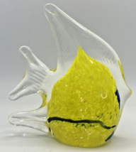 Vintage Glass Yellow Fish Paper Weight U258/23 - £31.89 GBP