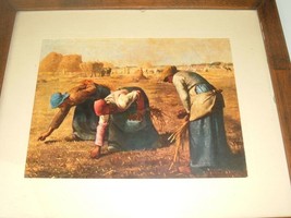 Vtg The Gleaners Peasant Womens Plantation Crop Wheat Pickers Print Jiffy Frame - $29.65