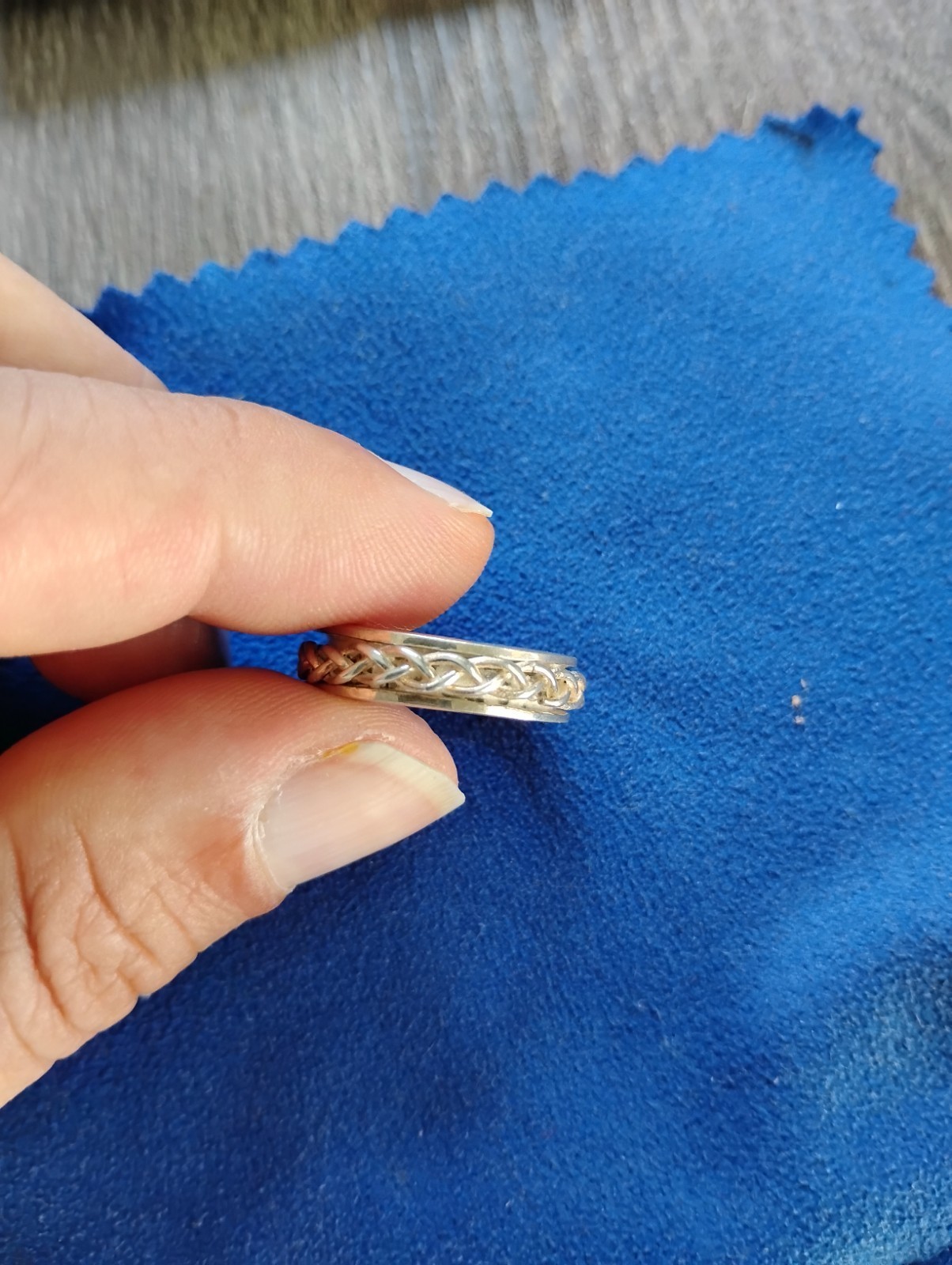 925 Sterling Silver 6 Mm Wide Spinner Ring Size 8 Free Shipping Item image 5