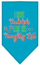 Hope Rudolph Eats Naughty List Screen Print Bandana Turquoise Size Large - £9.06 GBP