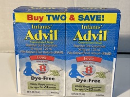 Infants Advil Two Pack Dye Free White Grape 1/2 Fl Oz Dates 9-2024 Free Shipping - £7.56 GBP