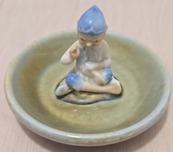 Vintage Wade Irish Porcelain Trinket dish with Tailor Leprechaun Elf Gno... - $11.83