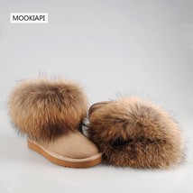 2021 Free shipping! Brand genuine leather and  Wool winter warm snow boots women - £62.23 GBP