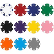 Bulk 500 11.5 gr Dice Striped Clay Composite Poker Chips-Pick Your Denom... - £59.06 GBP