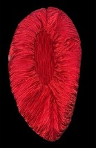 Vintage La Regale Red Pleated Satin Evening Bag Gold Frame Chain 90s Purse image 5