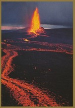 Postcard Kilauea Volcano Erupting Hawaii Night Scene Unused Continental Card - £4.65 GBP