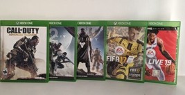 Xbox One Game Lot of 5- Pre-Owned (Duty, Destiny &amp; 2, NBA Live 19, FIFA 17) - £8.72 GBP