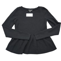 Ann Taylor Sweater Womens XS Black Long Sleeve Flared Hem Casual Knit Pullover - £14.42 GBP