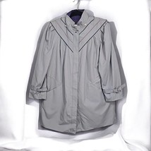 Vintage 80s Mulberry Street Coat Woman Large Lilac Grey Puff Sleeve Line... - $23.18