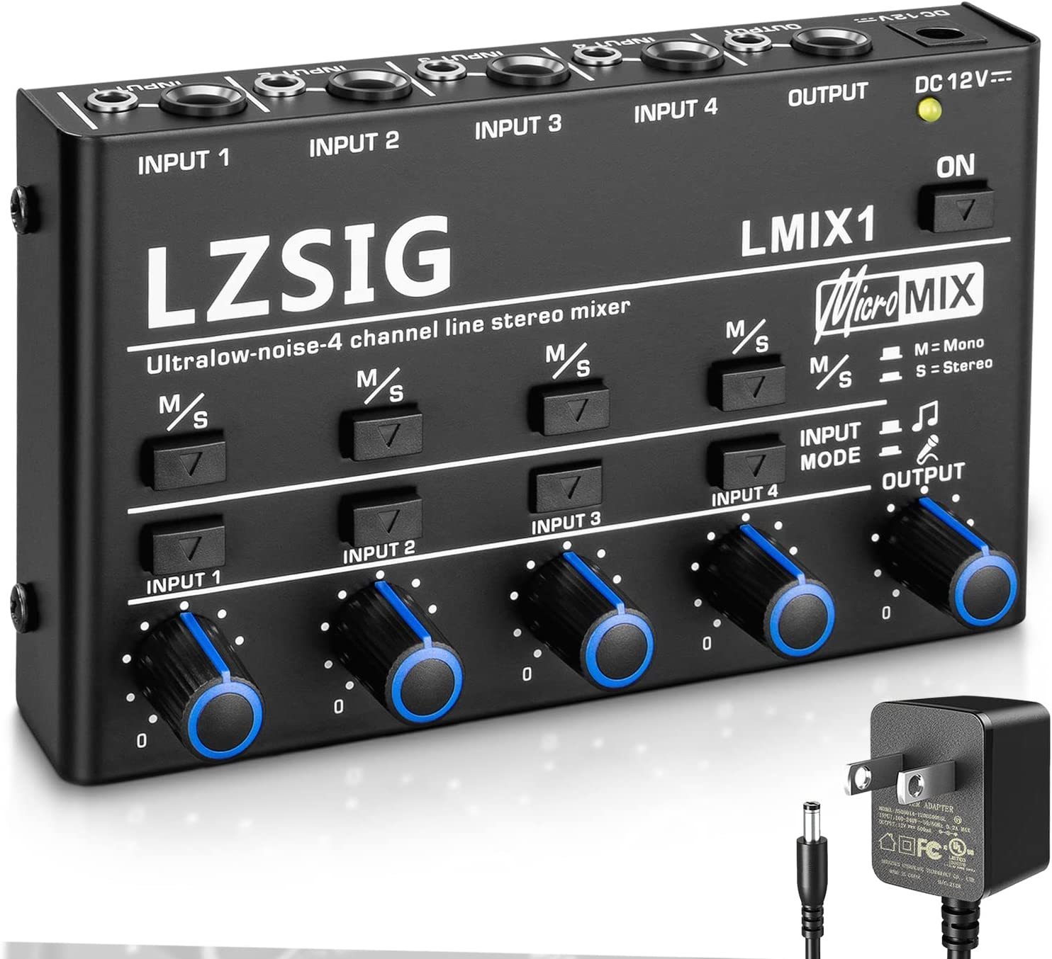 Lzsig Mini Audio Mixer, Stereo Line Mixer For Sub-Mixing, Ultra Low-Noise, - $41.93